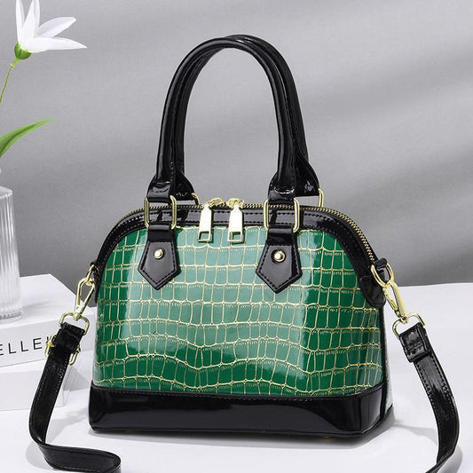Street-Chic Crossbody Handbag PU Patent Leather Shell