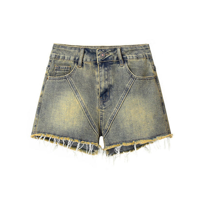 Fashion Retro Tassel Denim Shorts – Vintage Streetwear Summer Style