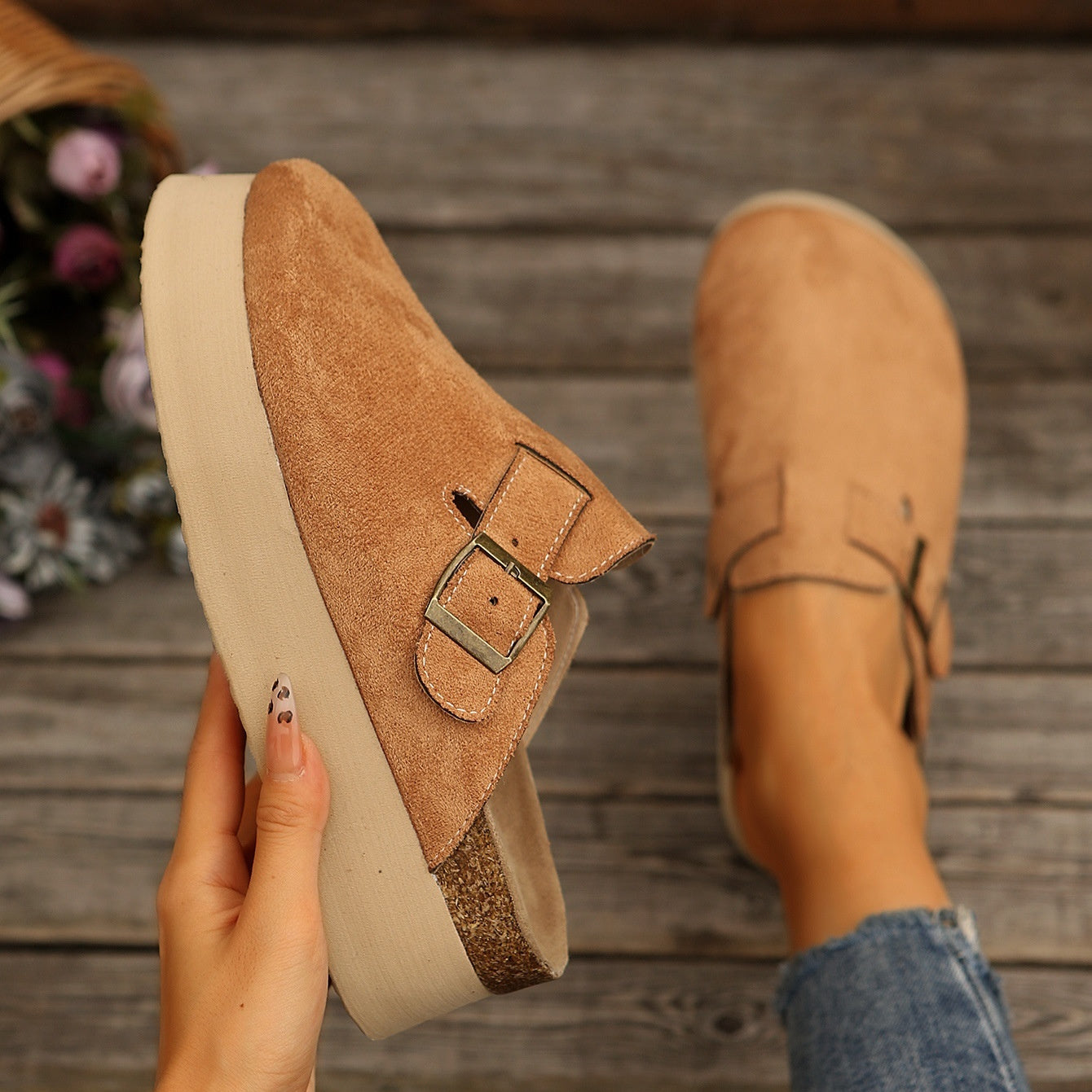 New Crossover Slip On Thick Platform Flat Slippers