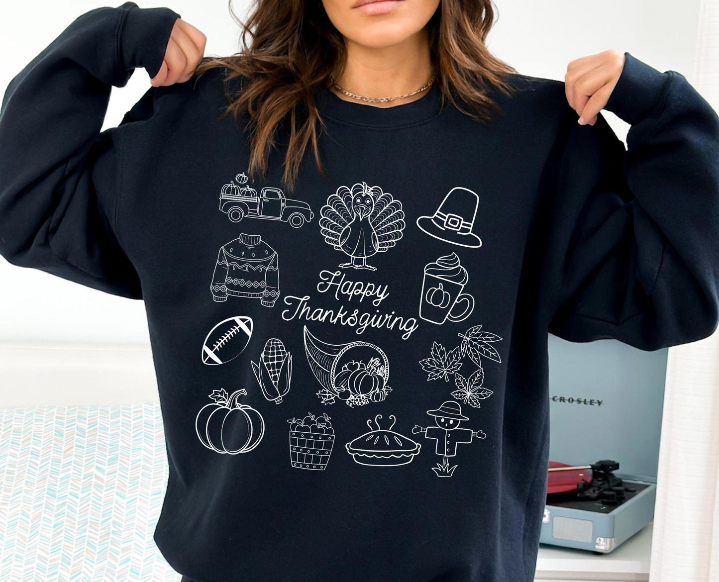 Simple Autumn Cartoon Sweater – Cute & Cozy Korean Casual Style