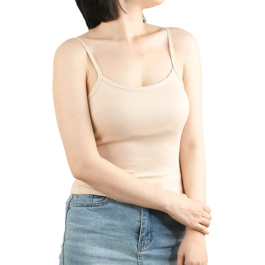 Slim-Fit Camisole with Built-In Bra – Comfortable Summer Casual Top