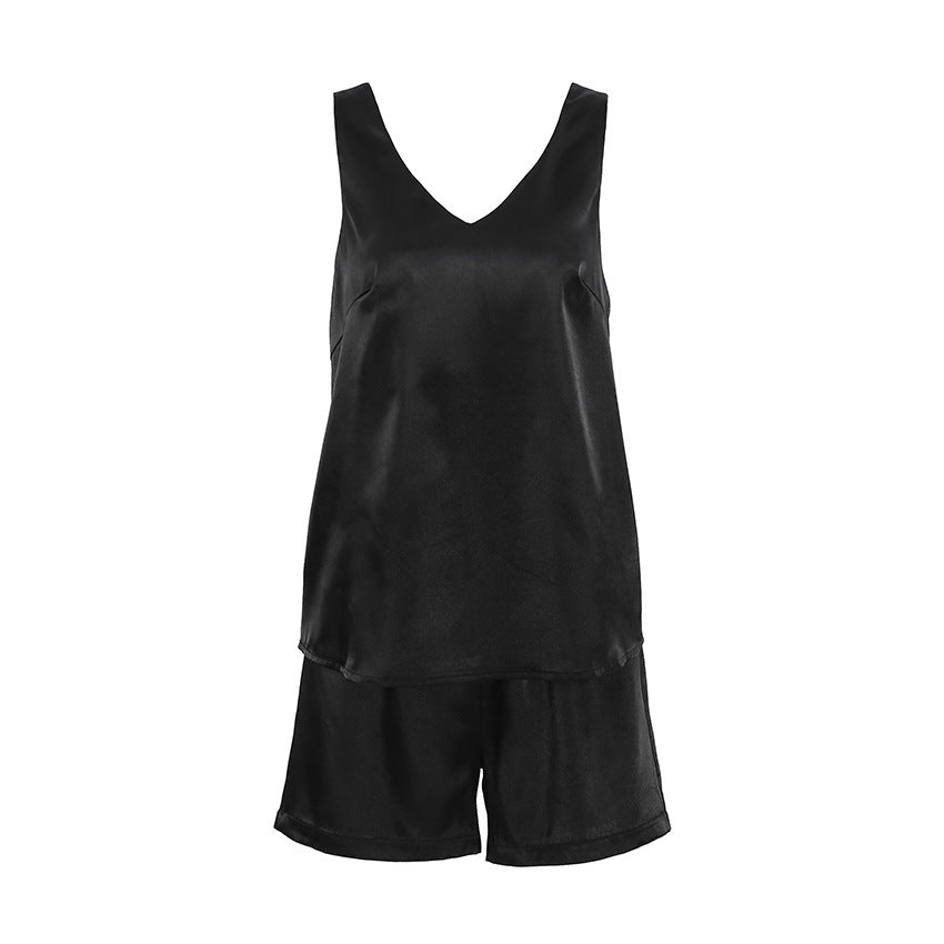 Comfortable Cropped Tank Tops High Waist Shorts Pajamas Set