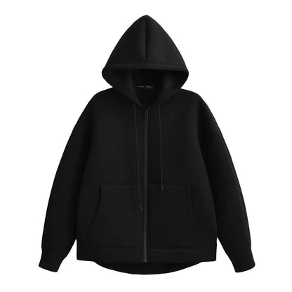 Cool Pretty Soft Hooded Straight Zipper Closure Warm Hoodies