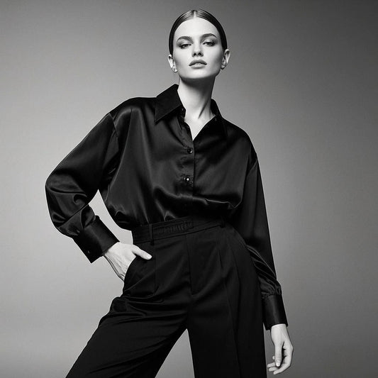 Sophisticated Professionalism: Elegant Plus-Size Autumn-Winter Blouse