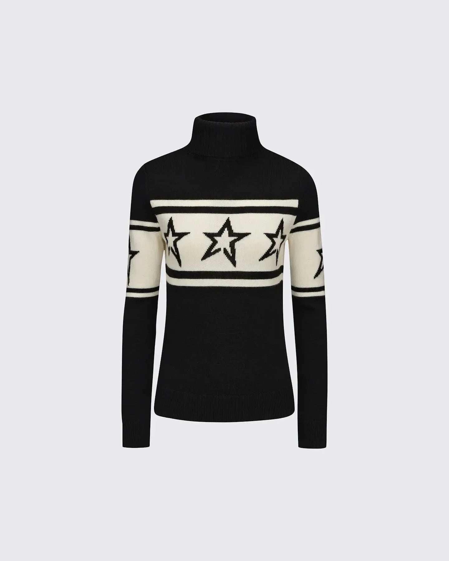 European & American Y2K Street Women’s High-End High-Neck Sweater – Star Stitching Pattern, Warm Knitted Pullover Sweater