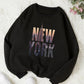 New York Printed Crew Neck Sweatshirts