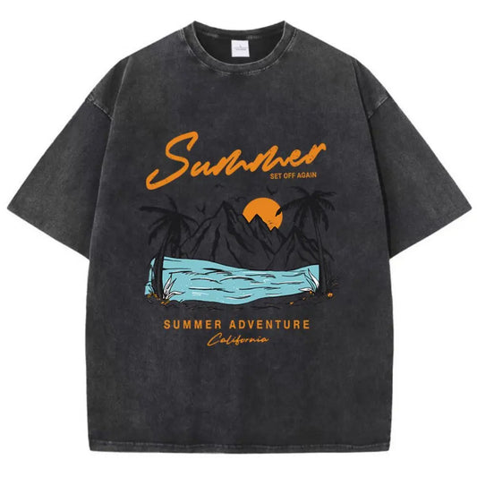 Summer Adventure California Graphic Tee – Women’s Cotton T-Shirt, Casual Street Style Outfit