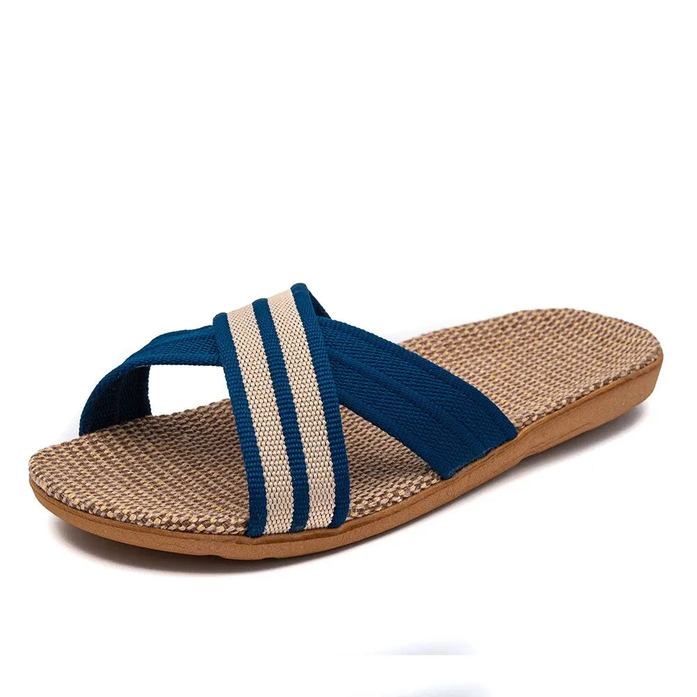 New Lightweight Linen Flat Slippers