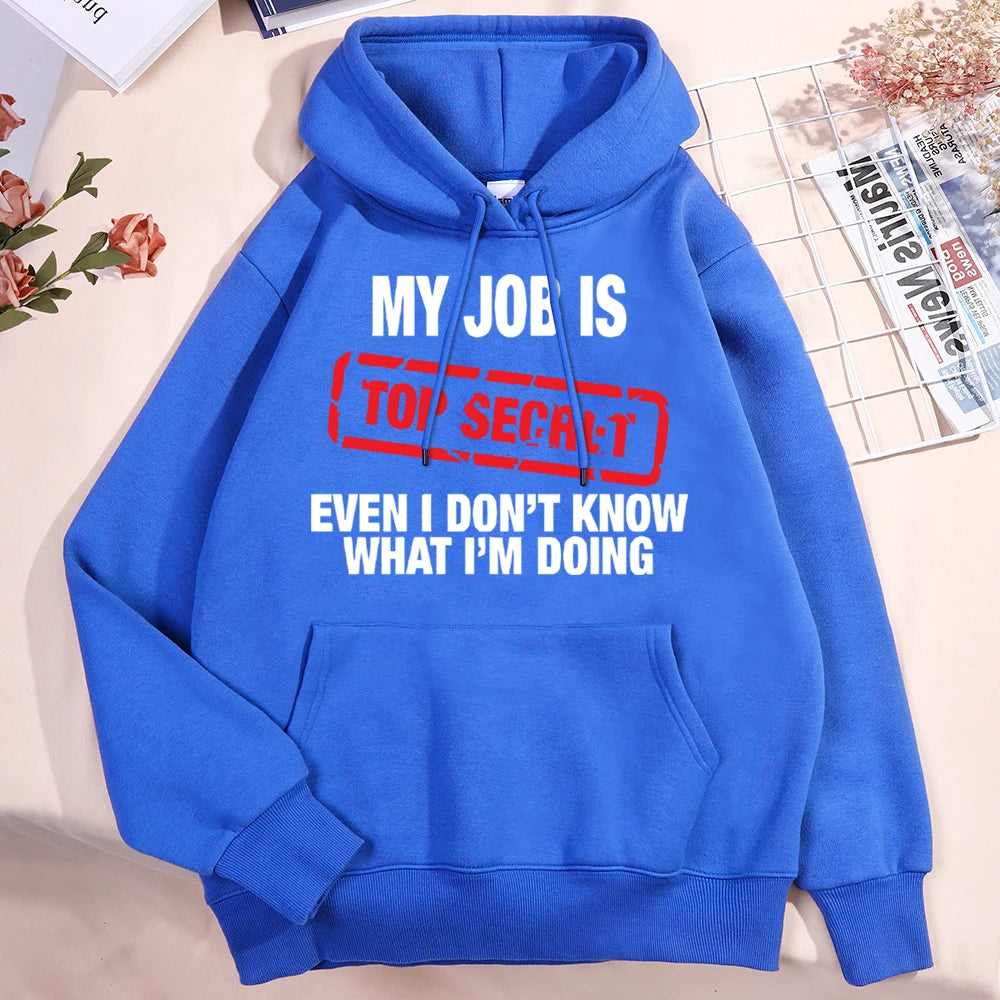 Top Secret Funny Winter Clothing Graphic Hoodies