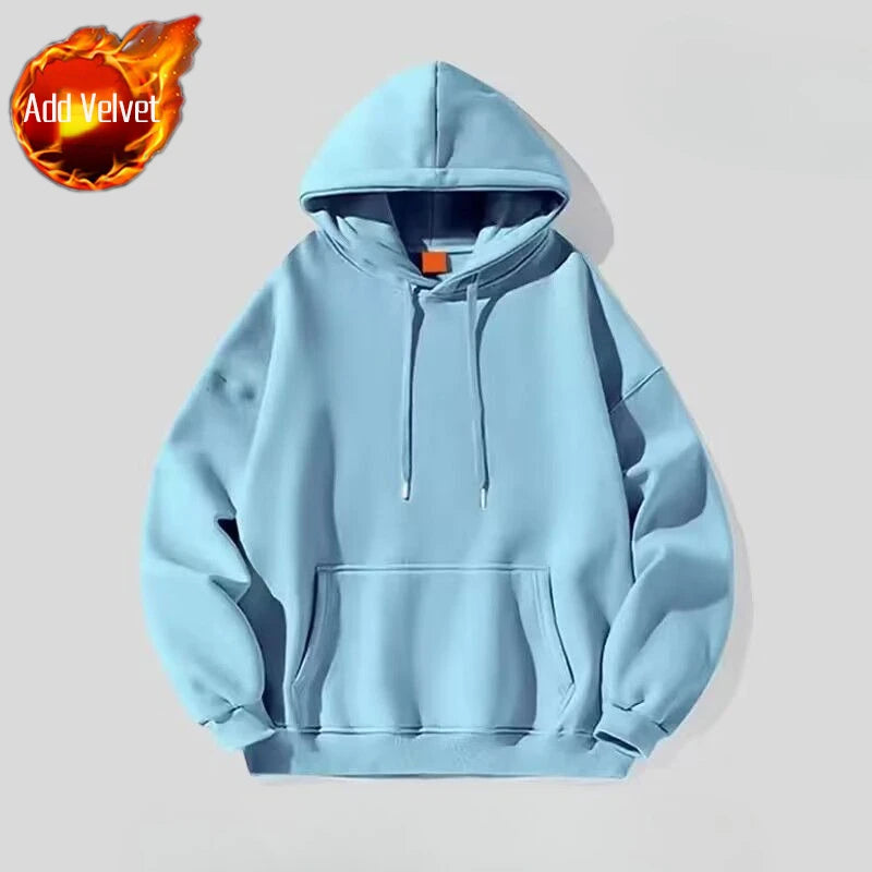 Full Cotton Soft Plain Colors Warm Hoodies