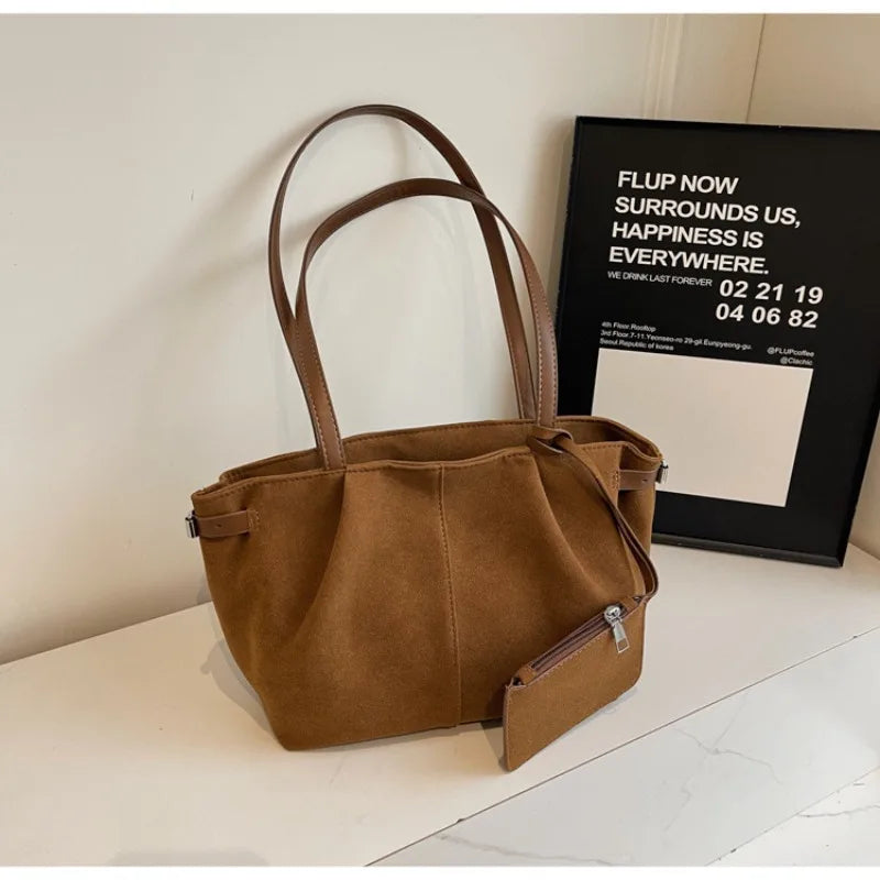 Urban-Inspired PU Suede Tote Bag Minimalist Chic