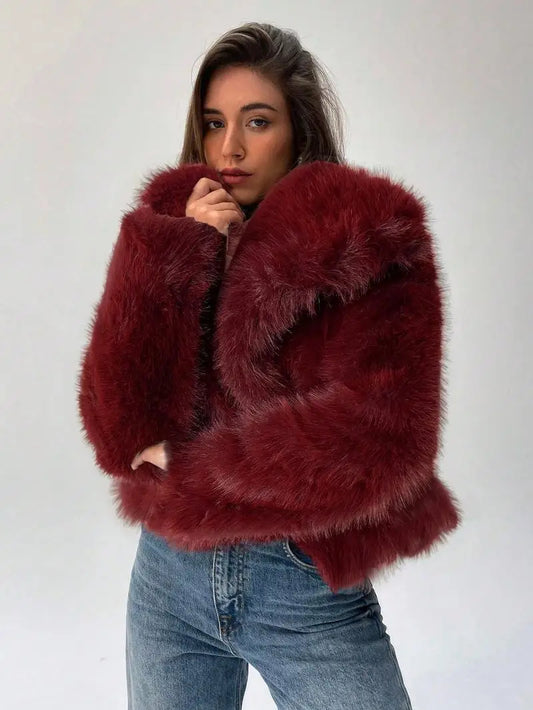 New Furry Hooded Loose Down Coats