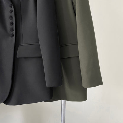 High-Grade Diagonal Button Blazer-Style Top – Blazer Outfits for Women & Chic Street Style