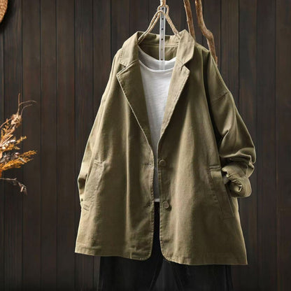 Army Green Womens Autumn Style Thin Long Jackets