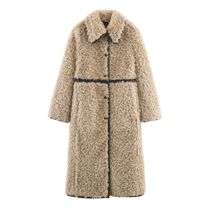 Warm Faux Lamb Wool Hooded Jacket Stylish Winter Parka
