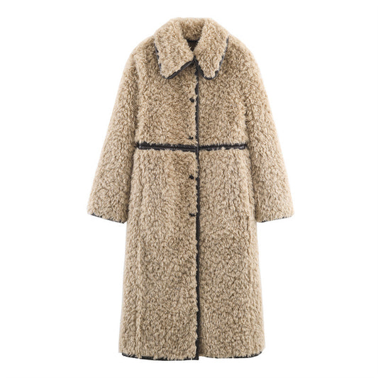 Warm Faux Lamb Wool Hooded Jacket Stylish Winter Parka