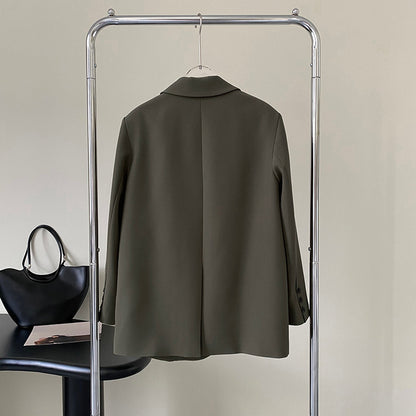 High-Grade Diagonal Button Blazer-Style Top – Blazer Outfits for Women & Chic Street Style