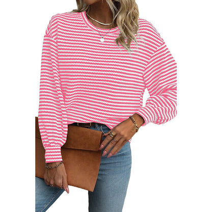 Casual Loose Knitted Pullover – Striped or Plaid Perfection