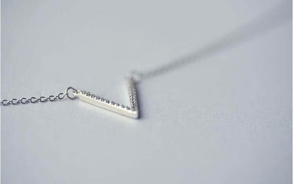 925 Sterling Silver Letter Shiny Zircon Necklace