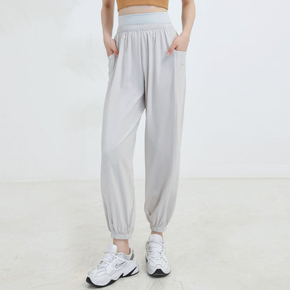 Fashion Loose High-Waist Yoga Trousers – Comfortable Relaxed Fit Pants