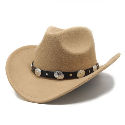 Western Wool Cowboy Hat – Vintage Wide Brim Fedora for Men & Women