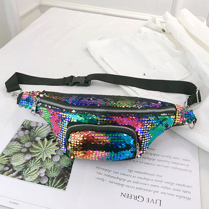Casual Sequin PU Leather Handbag Horizontal Square 2025 Trend