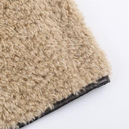 Warm Faux Lamb Wool Hooded Jacket Stylish Winter Parka