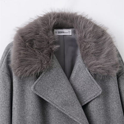 Double Breasted Loose Woolen Coats
