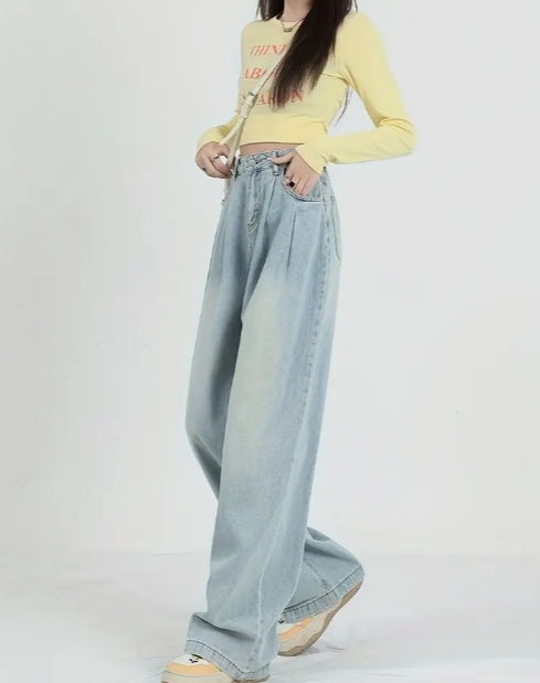 Vintage Style Streetwear High Waisted Women Jeans