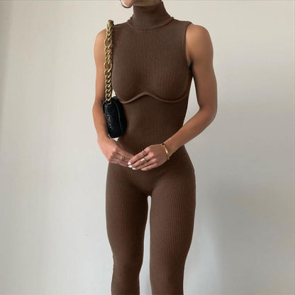 Women’s Sleeveless Turtleneck Unitard Plus Size Spandex Workout Yoga Jumpsuit Ballet Dance Bodysuit