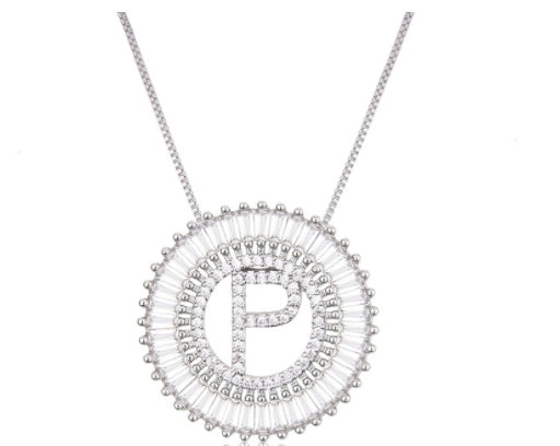 A Z Letter 6mm Imitation Pearls Necklace For Women