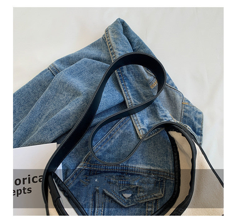 Trendy Canvas Bucket Messenger Bag – Versatile Street Style Shoulder Bag for Women 2025