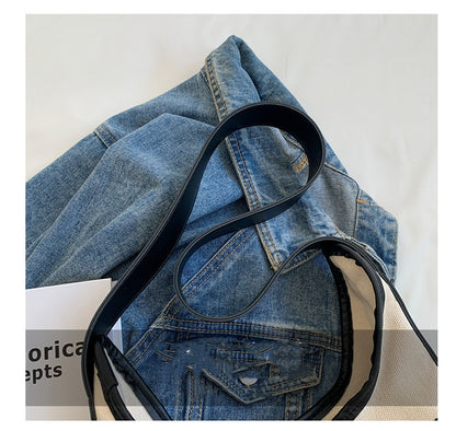 Trendy Canvas Bucket Messenger Bag – Versatile Street Style Shoulder Bag for Women 2025