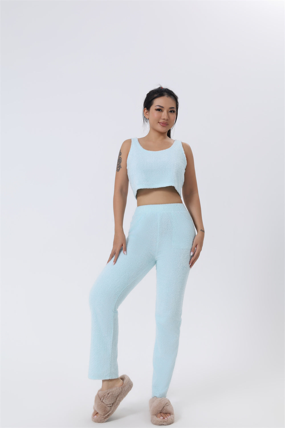 Pastel 3-Piece Loungewear Outfit Set | Cozy Winter Style 2025