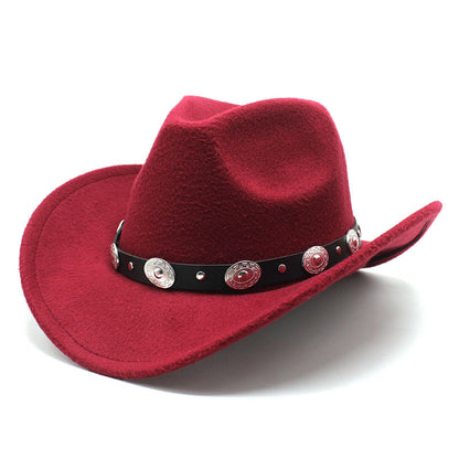 Western Wool Cowboy Hat – Vintage Wide Brim Fedora for Men & Women