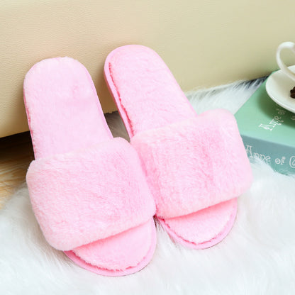 Autumn Winter Soft Plush Comfortable Touch Home Slipper For Women