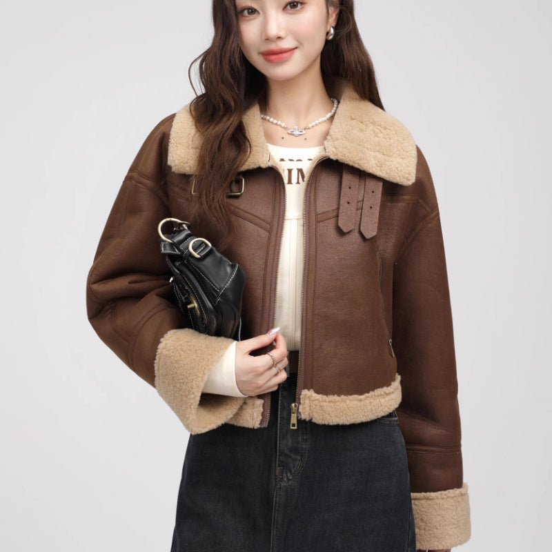 Women Chic Solid Khaki Coats