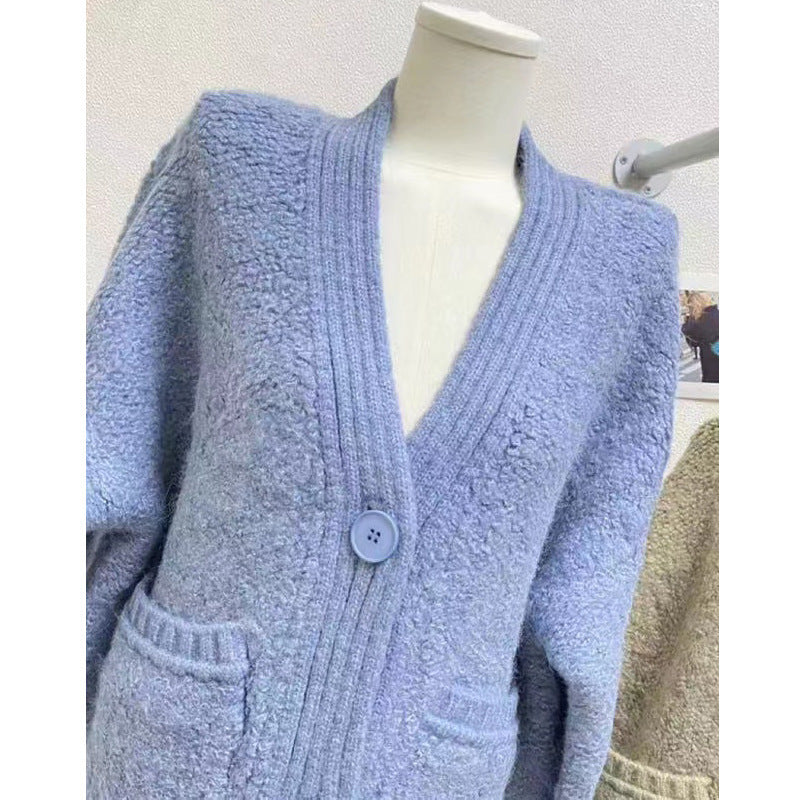 Fashionable Knitted Cardigan Sweater for Women – Cozy Cashmere Top, Elegant Fall & Winter Outfit