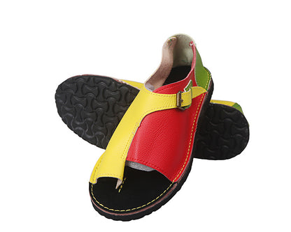 Retro Style Buckle Closure Leather Sandals For Women