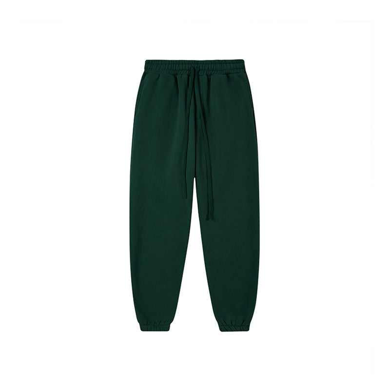 Trendy Unisex Fleece Tracksuit Solid Color Hoodie Sweatpants Set Autumn Winter Sports Jogging Outfit