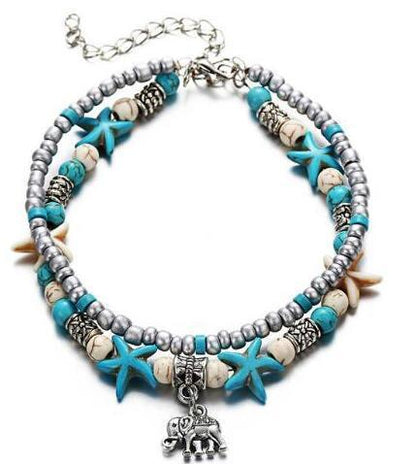 Starfish Beaded Adjustable Ankle Bracelets