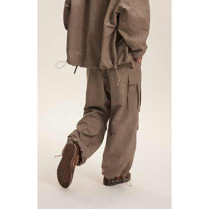 Unisex Retro Baggy Straight Trousers – Mid-Waist Casual & Streetwear Pants