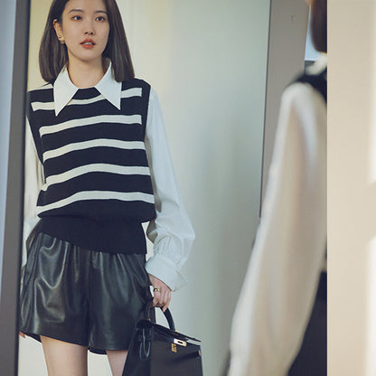 High Waist Genuine Leather Shorts Women – Chic Urban & Casual Summer Outfit