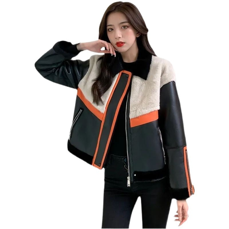 Urban Chic Artificial Mink Leather Fur Motorcycle Jacket – Jackets for Women & Street Style Outfits