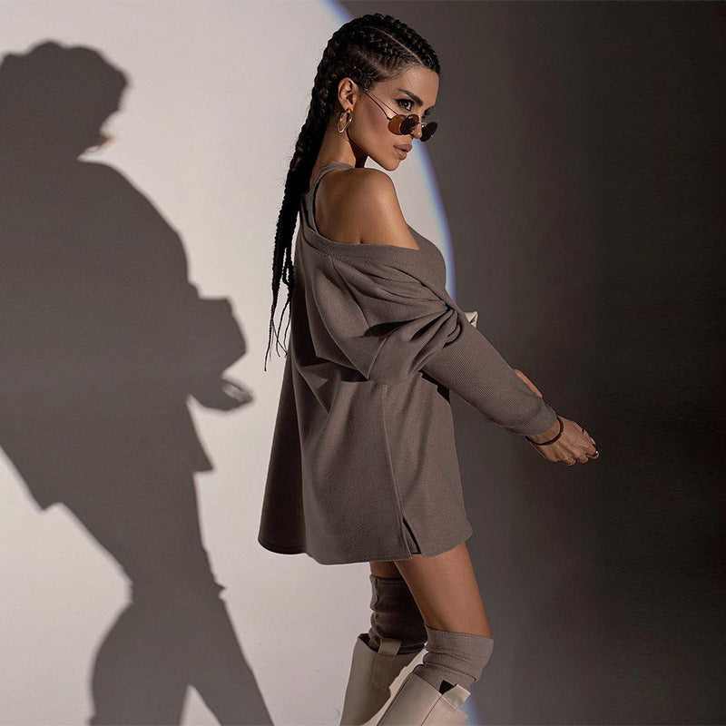 Vibe & Elegance Knitted Long Sleeve Top & Bottom Two-Piece Outfit Set | Chic Officewear Style 2025