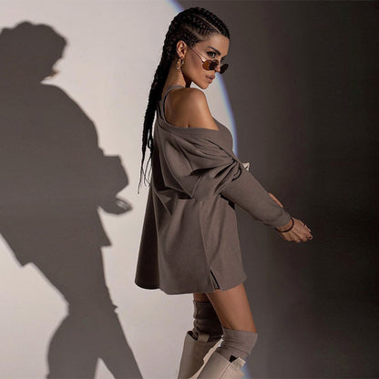 Vibe & Elegance Knitted Long Sleeve Top & Bottom Two-Piece Outfit Set | Chic Officewear Style 2025