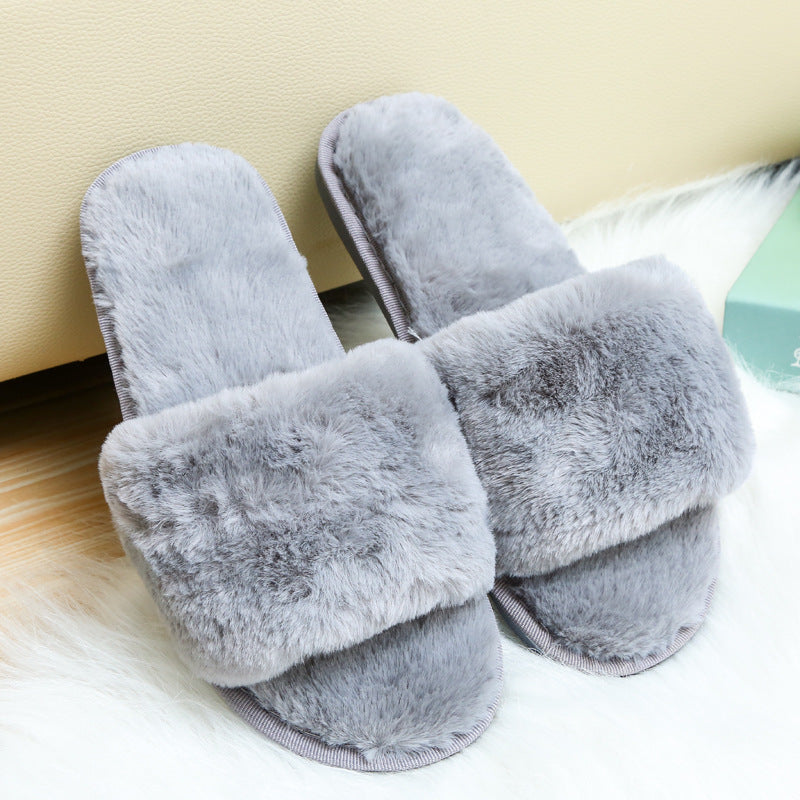 Autumn Winter Soft Plush Comfortable Touch Home Slipper For Women