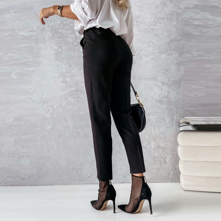 High-Waisted Tailored Pants – Tapered Casual & Business Casual Trousers