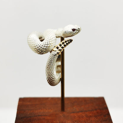 Rattlesnake Adjustable Rings – Vintage Snake Jewelry for Men & Women, Statement Fashion Rings