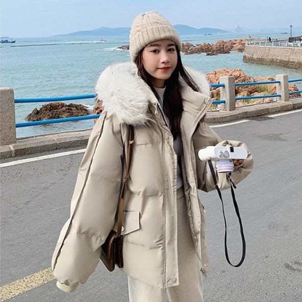 Womens Fur Hooded 30 Degrees Cold Weather Protection Snow Coats
